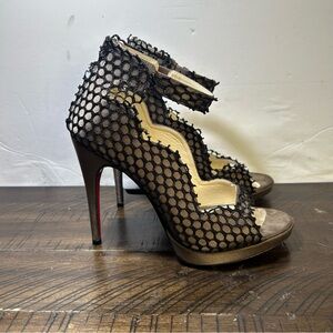 Cesare Paciotti Black Mesh Heels
